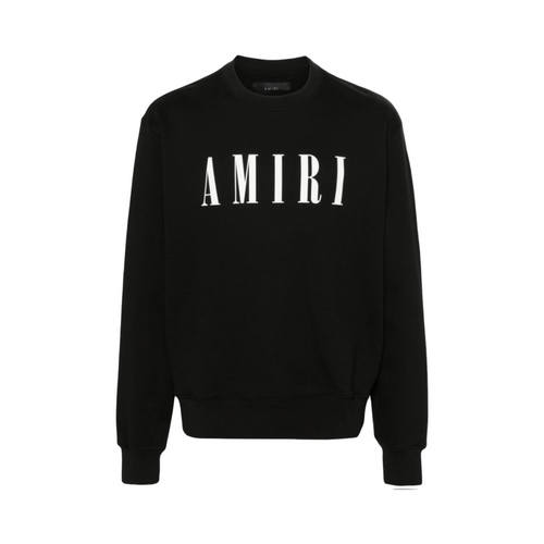 Black sweatshirt with 'AMIRI' logo on a white background